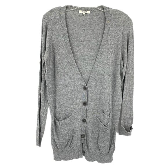 Madewell Gray V-Neck Button Cardigan | Size L - Picture 1 of 5